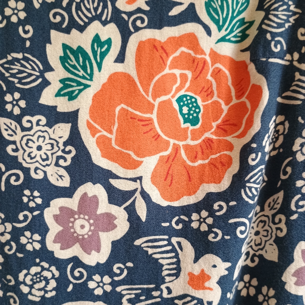 Old Navy XS Blue‎ Floral Print Shift Dress Lined Cotton Blend Boho Cottagecore - Picture 8 of 15